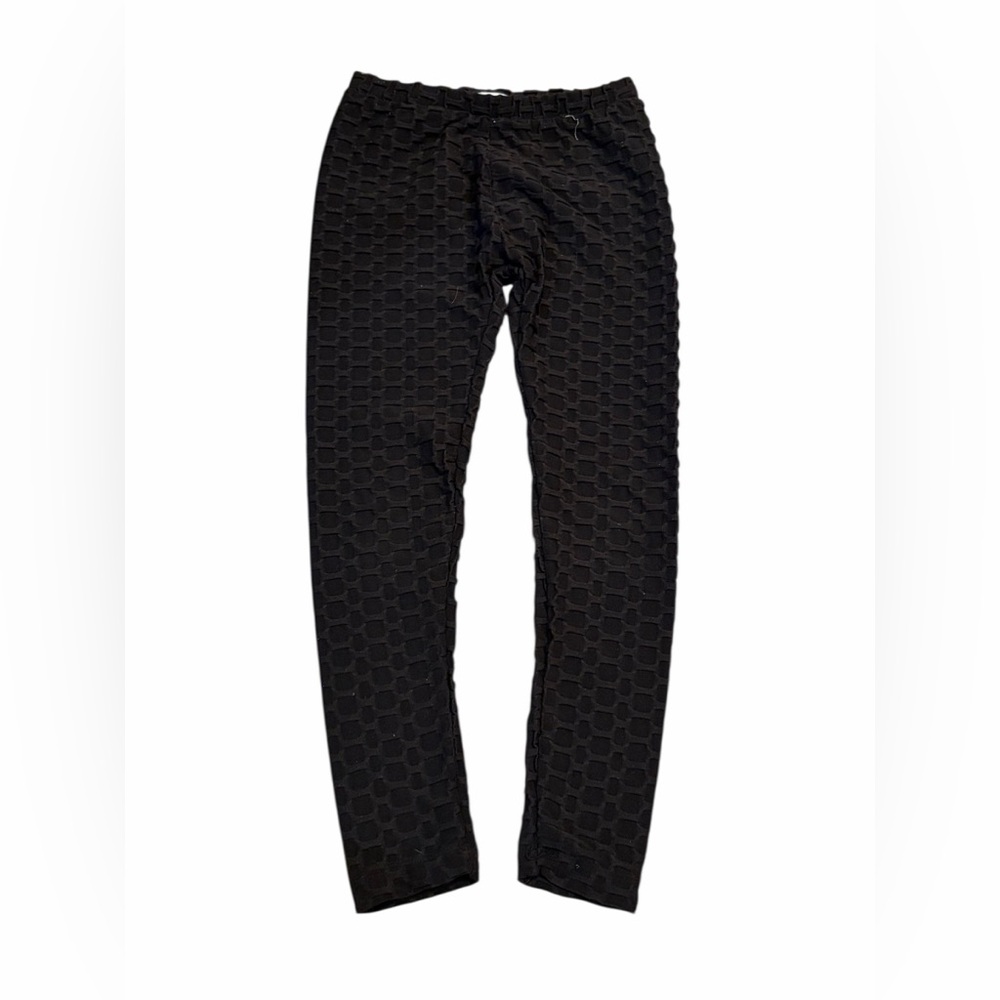 Sparkle & Fly Black Textured Pants Size M Stretch Pull On Slim Fit